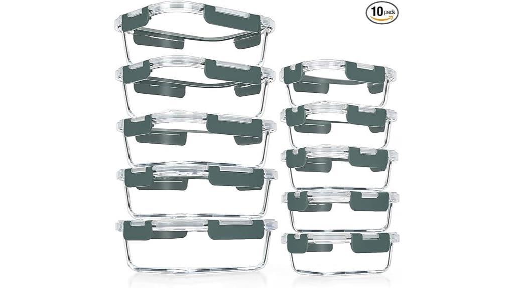 10 pack glass food storage