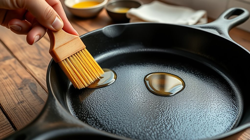 apply thin oil bake thoroughly