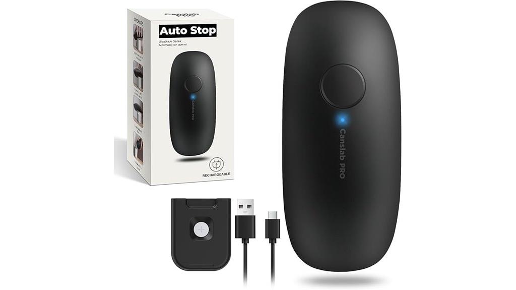 automatic can opener with safety stop