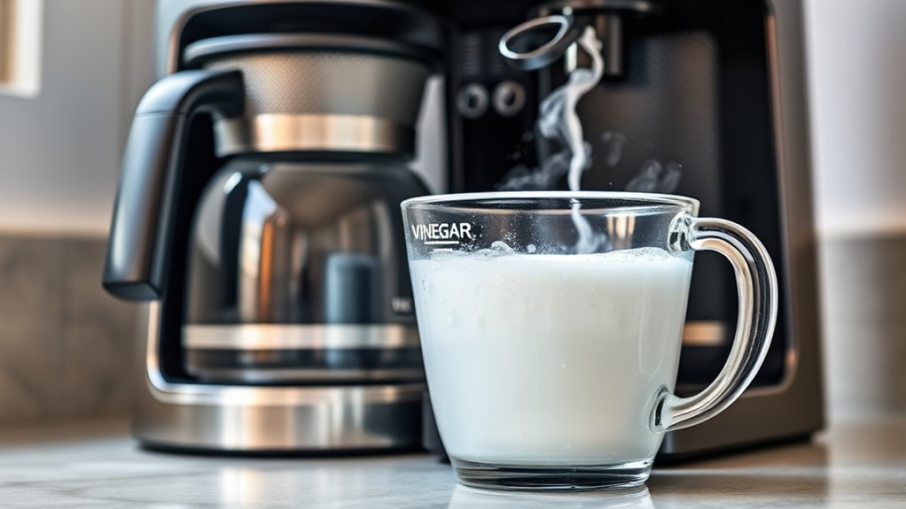 clean coffee maker with vinegar