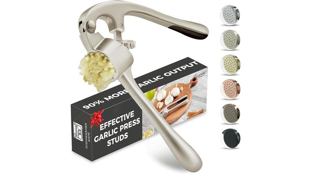 durable garlic press with studs