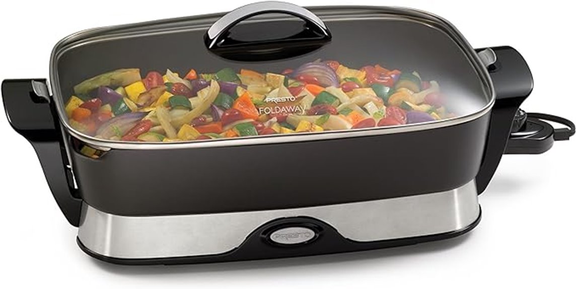 electric foldaway skillet