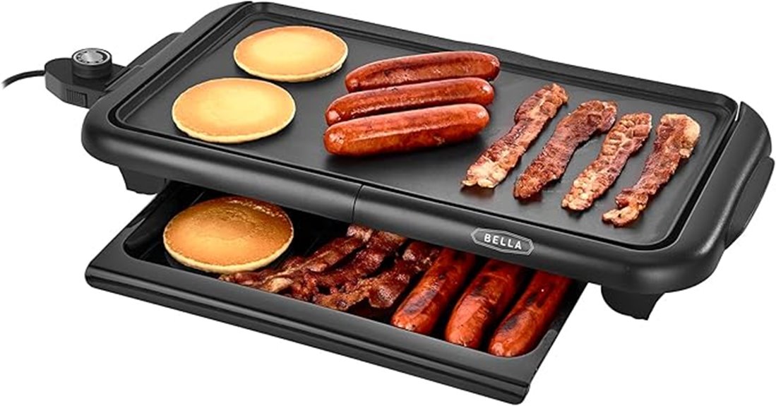 electric griddle with warming