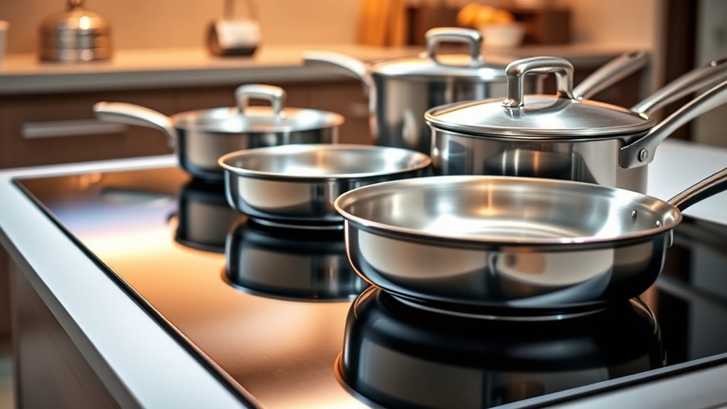 flat bottomed cookware ensures even heating
