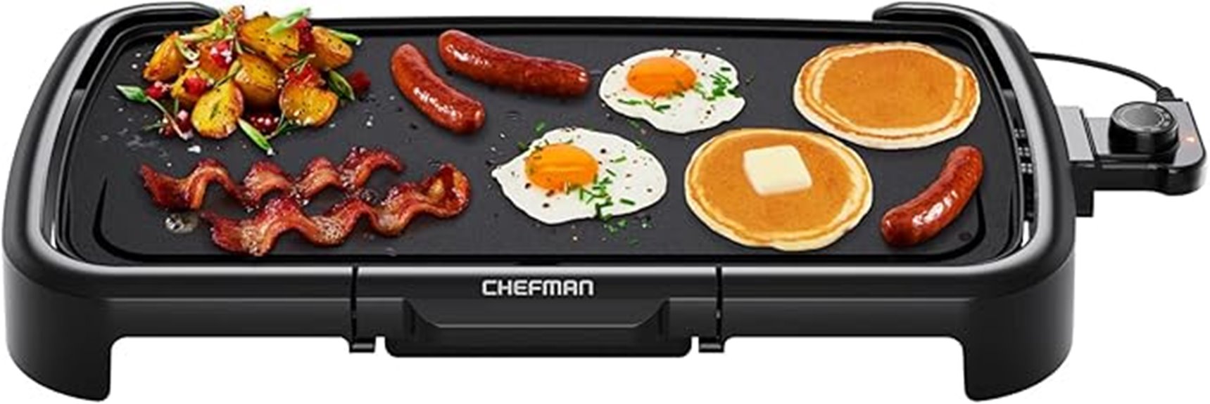 large electric griddle with removable control