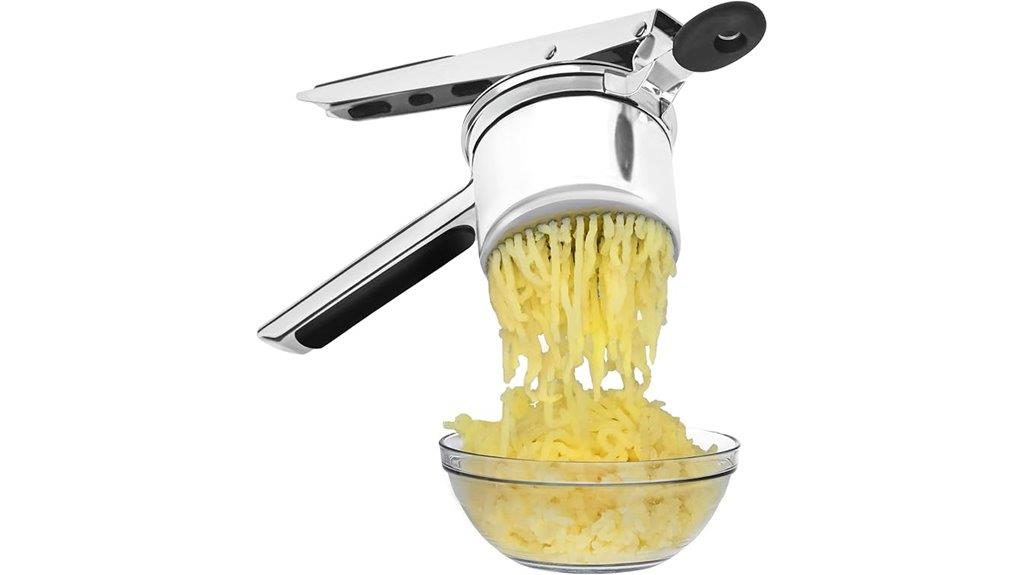 large stainless steel potato ricer