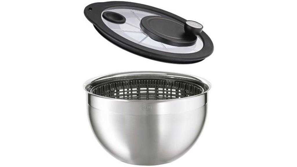 large stainless steel salad spinner