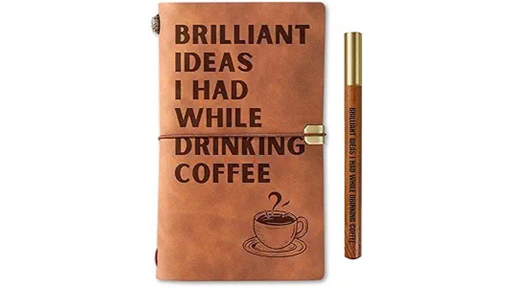 leather coffee lover journal