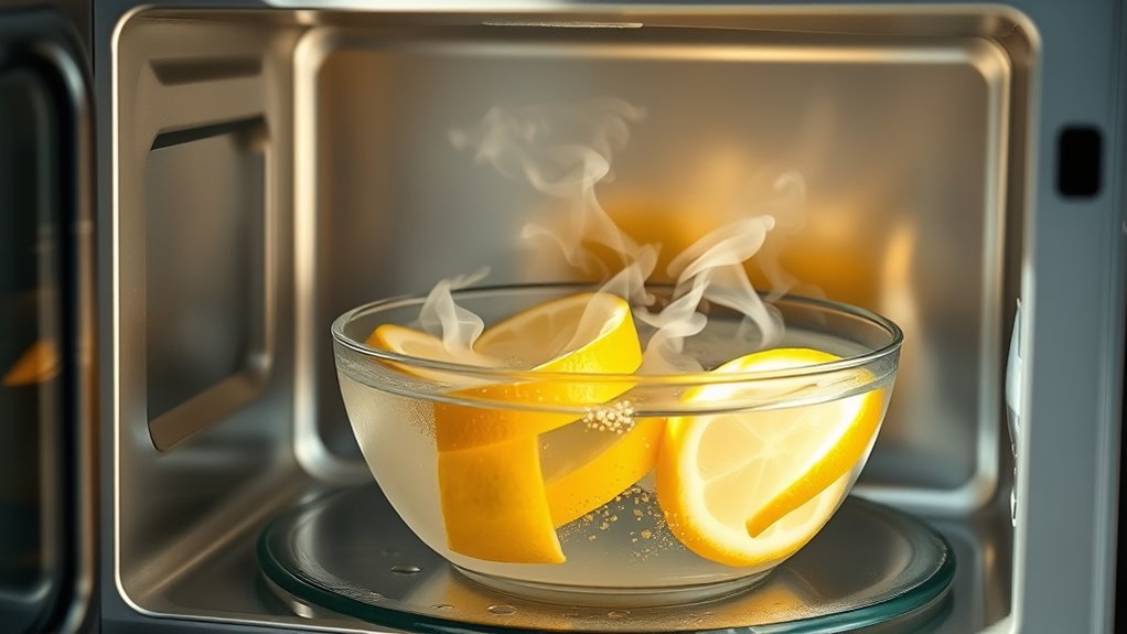 lemon steam cleans microwave