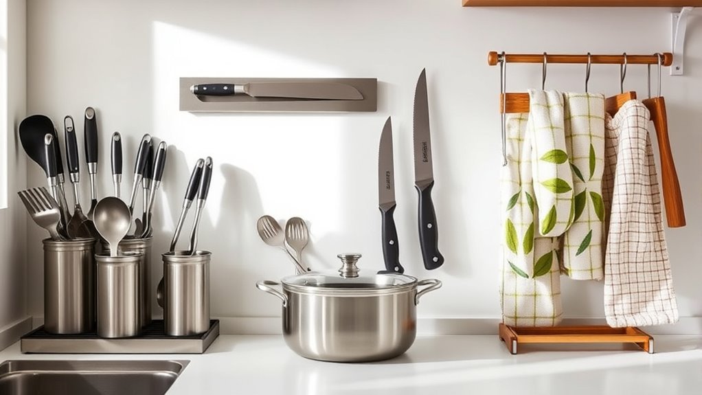 organized utensils streamline cooking