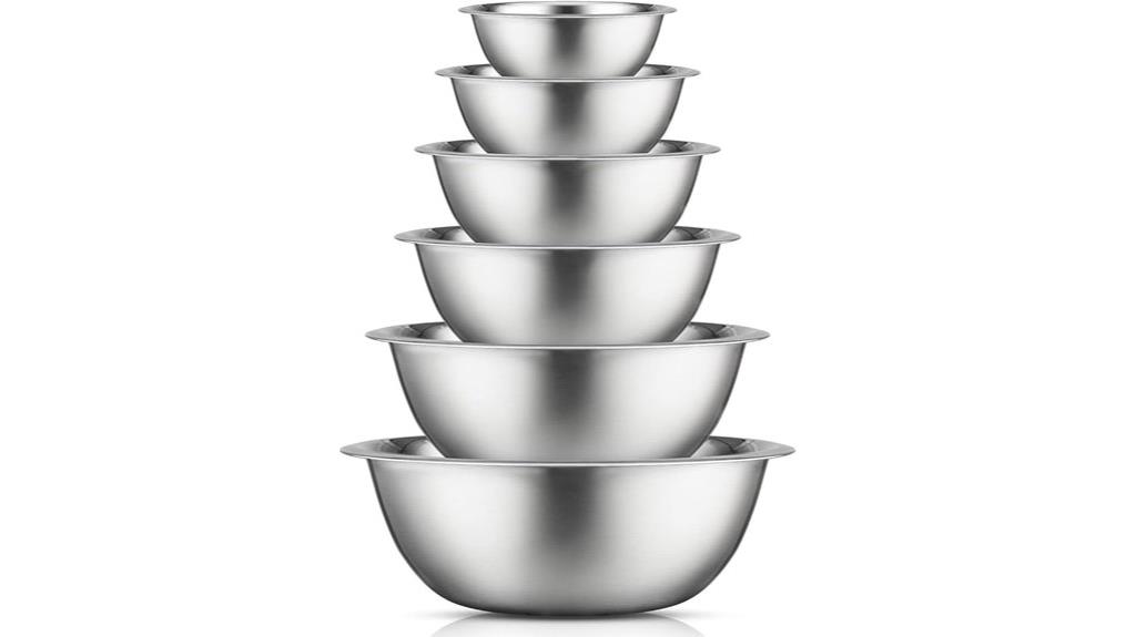 six piece stainless bowls