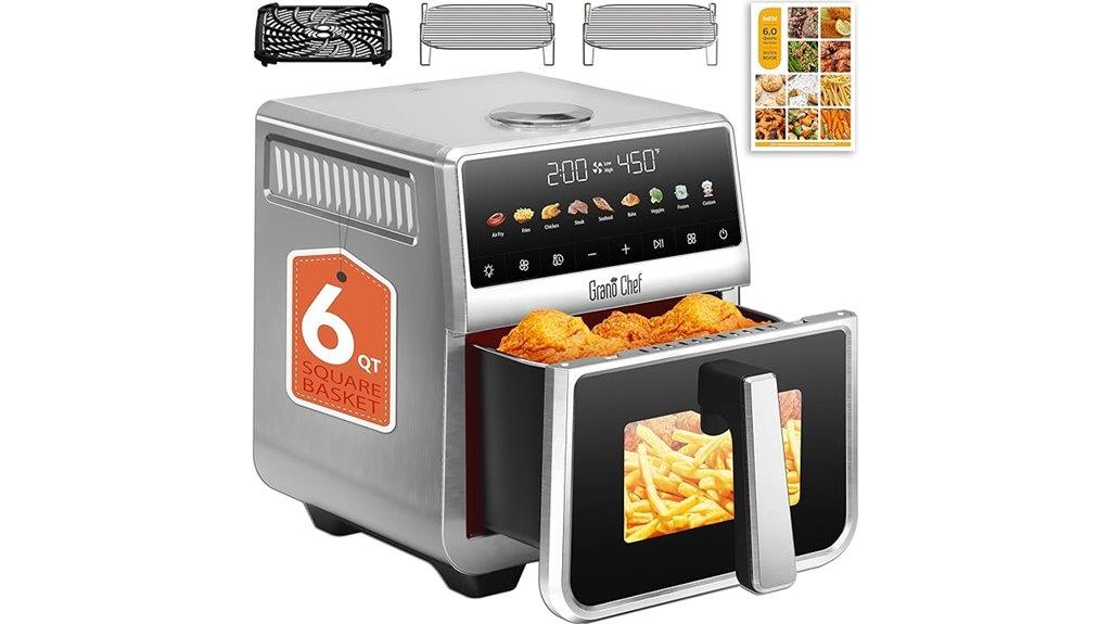 stainless steel 6 qt air fryer