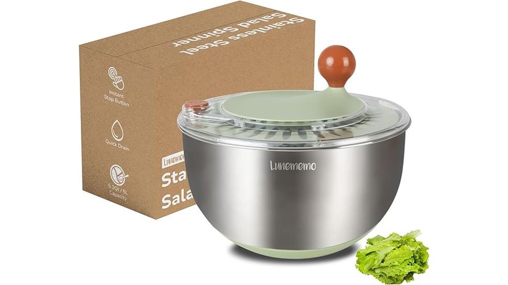 stainless steel salad spinner