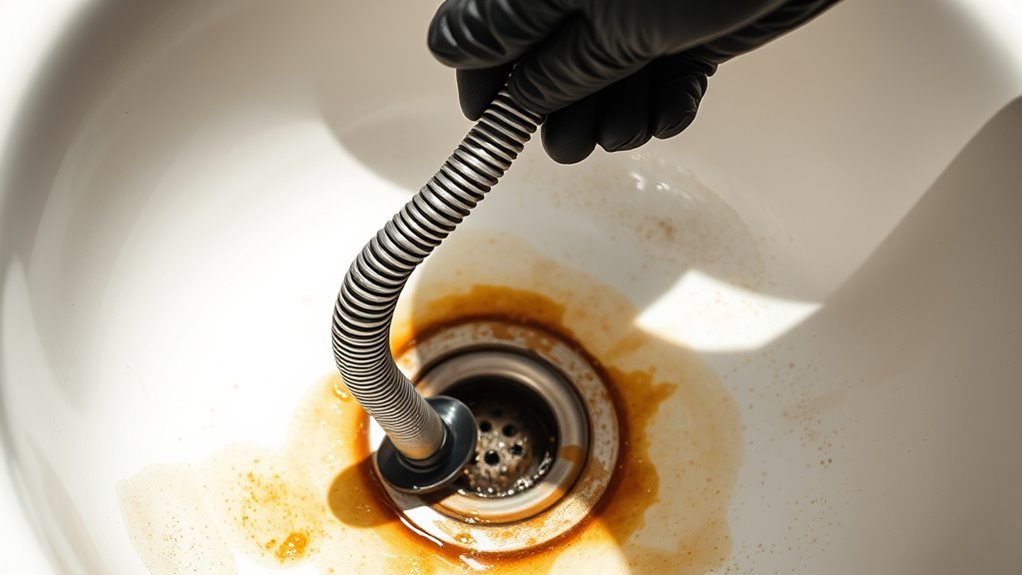 use professional drain auger