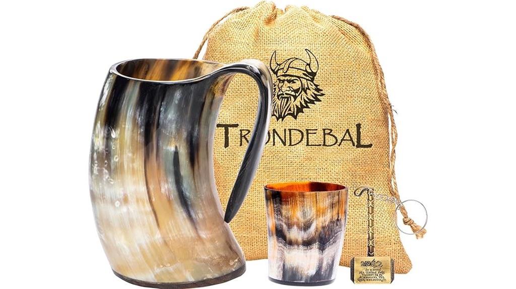 viking horn mug details
