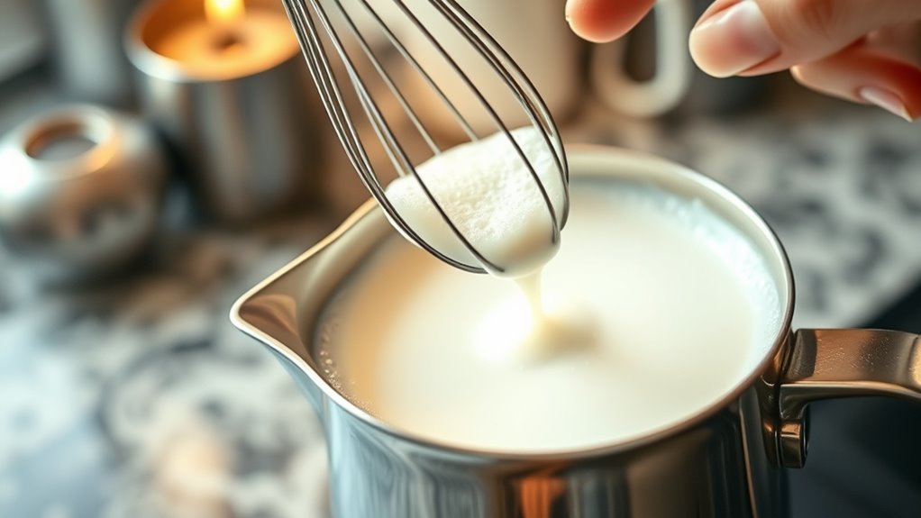 warm milk whisking technique
