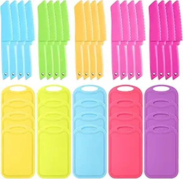 Kids Cutting Board & Knife Set - Colorful Toddler Cooking