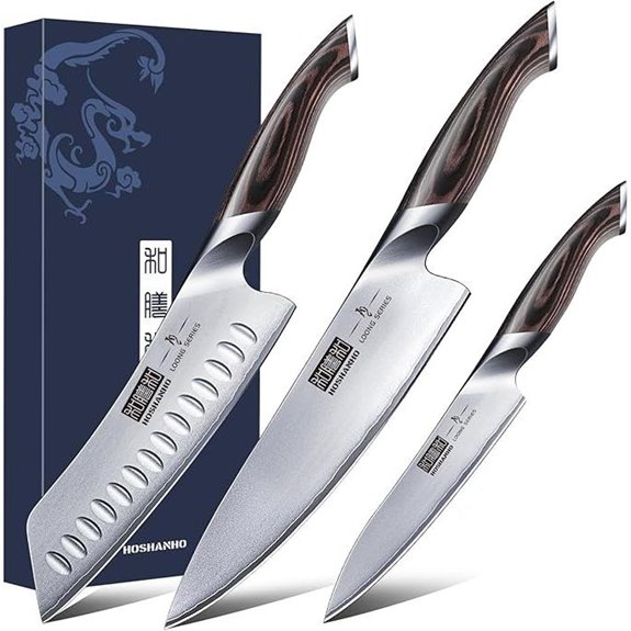 HOSHANHO 3-Piece High Carbon Stainless Steel Knife Set