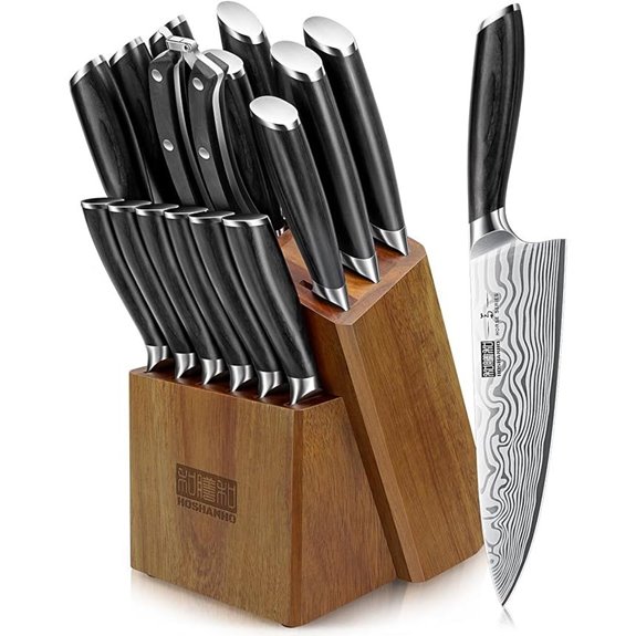 HOSHANHO 16-Piece High Carbon Steel Knife Set