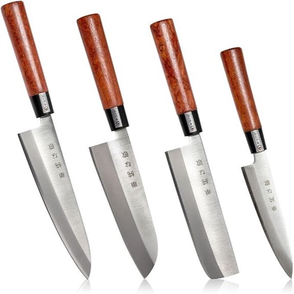 Japanese Chef Knife Set (Gyuto Santoku Nakiri Petty)