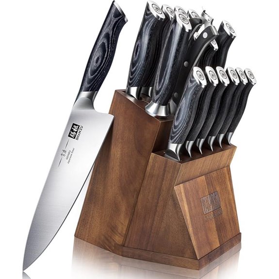 SHAN ZU Japanese Kitchen Knife Set with Block