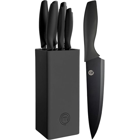 MasterChef Knife Set with Block and Nonstick Handles