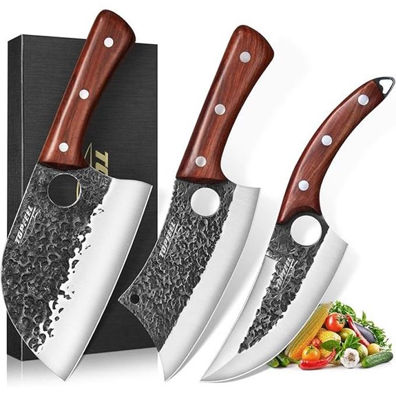 3PCS Butcher Knife Set for Cooking & Camping