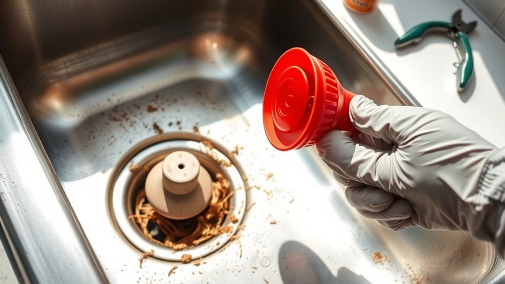 unclogging kitchen sink tips