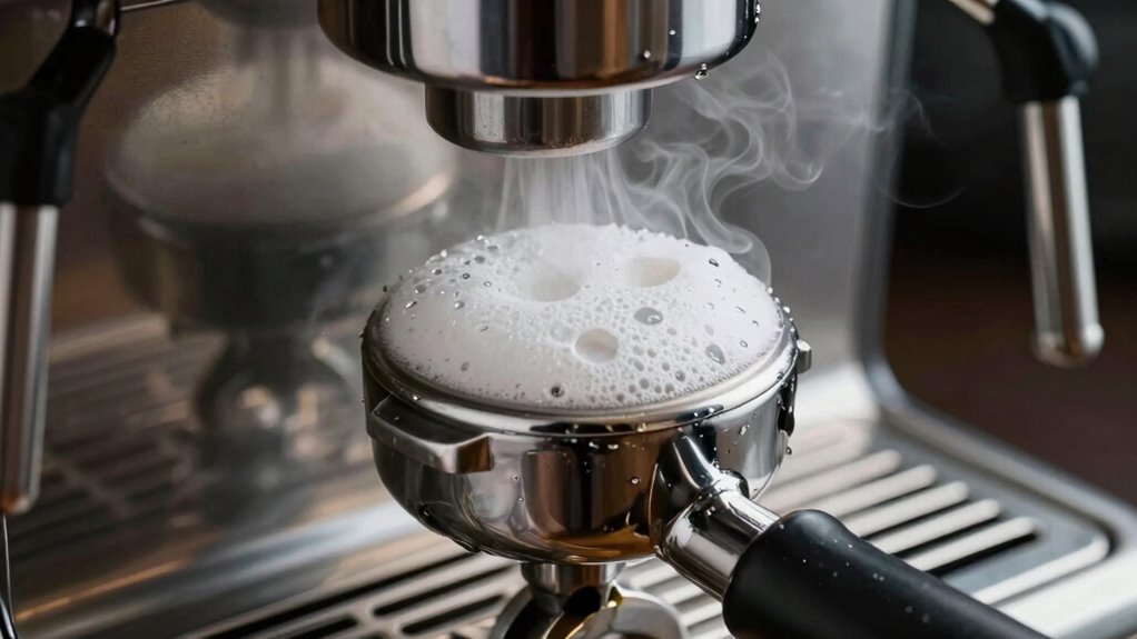cleaning espresso machine residue
