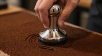 evenly packed espresso grounds