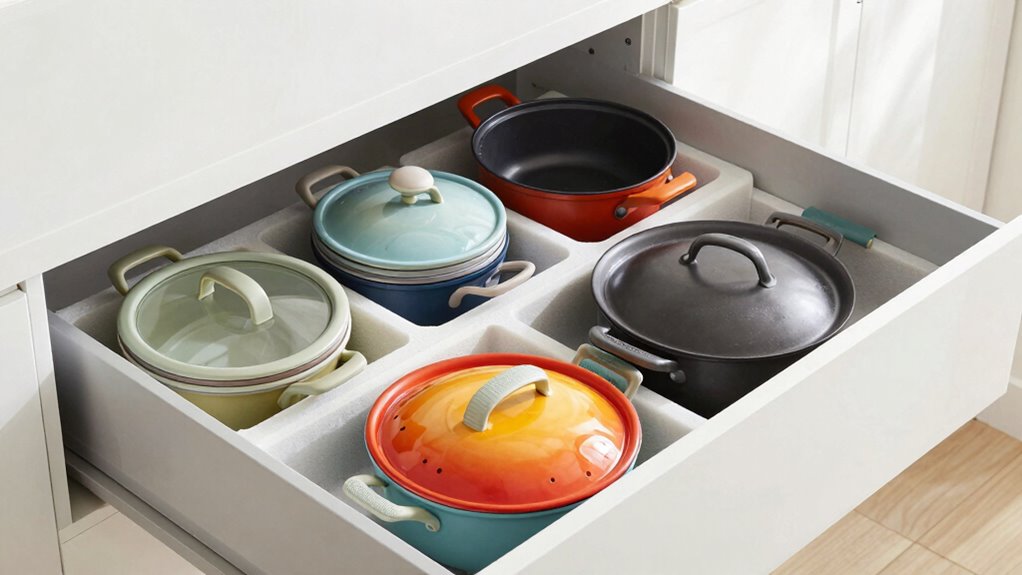 organized cookware lid storage