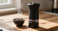 space saving coffee grinding