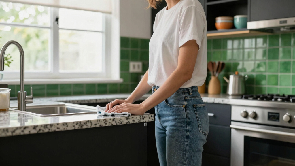 Black, Bold Cabinets And Dramatic Green Tiles Refresh This 2000S Kitchen