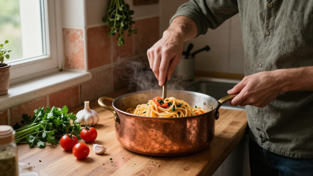 Pasta Con Scampi E «Ferfelloni»