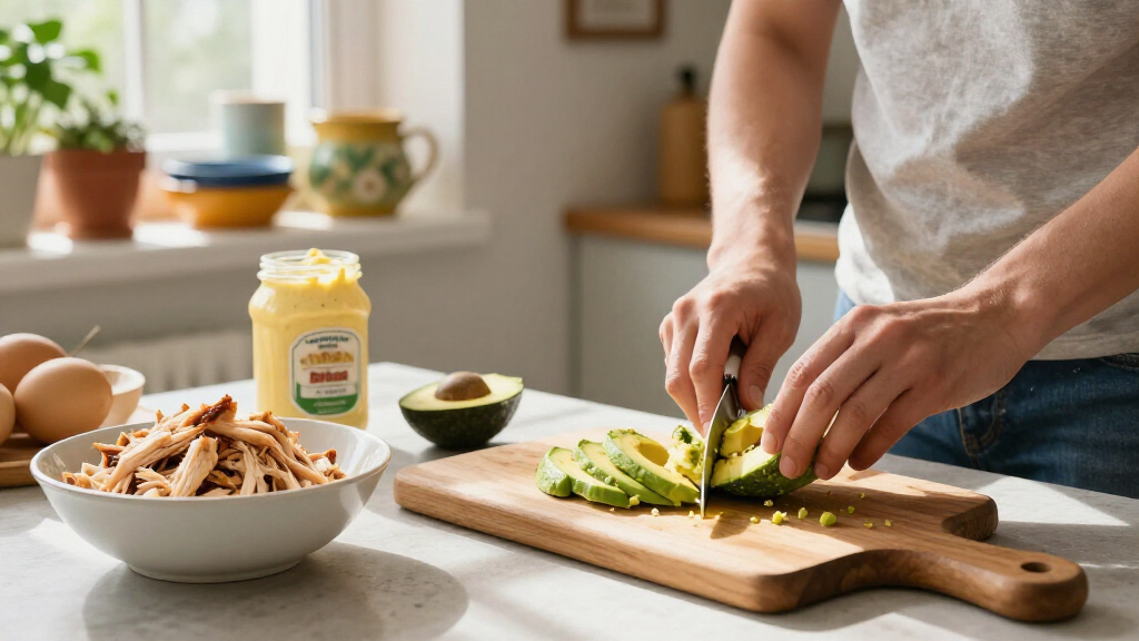 Tortino Di Pollo E Maionese Con Avocado