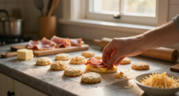 Ham And Cheese Butter-Swim Biscuits