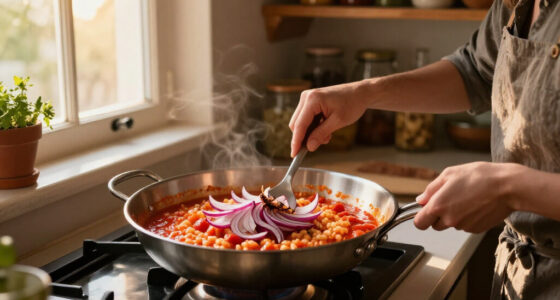 Tomato Risotto With Frizzled Red Onions