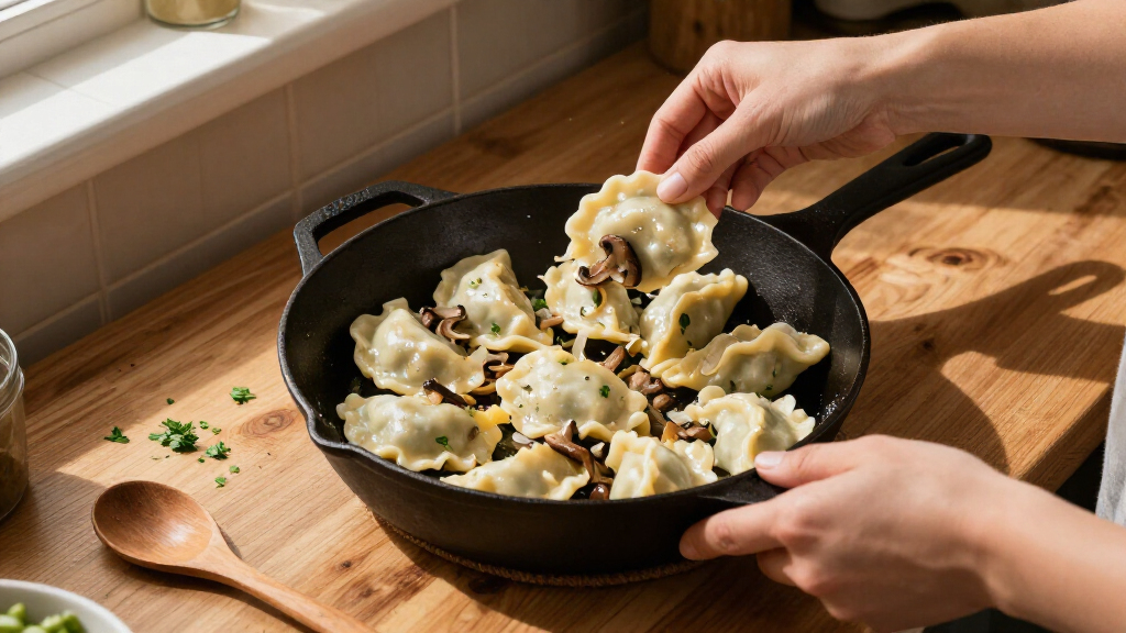 Skillet Pierogi With Mushrooms